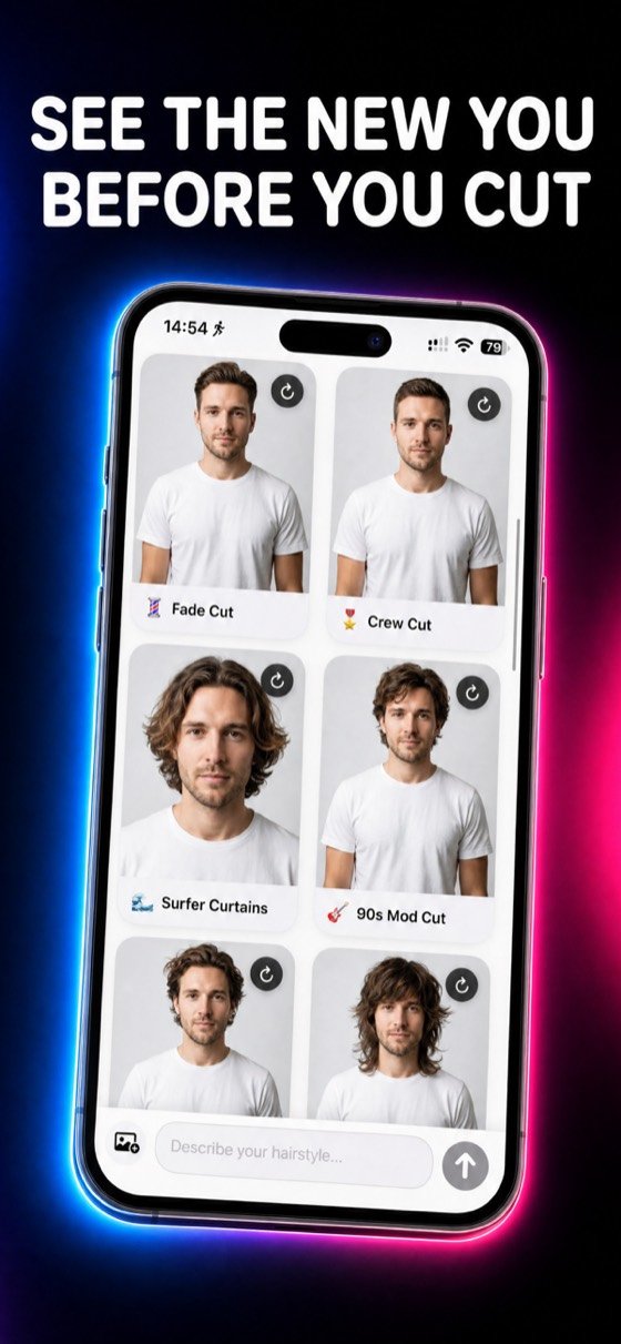 AI Haircuts app screen 2